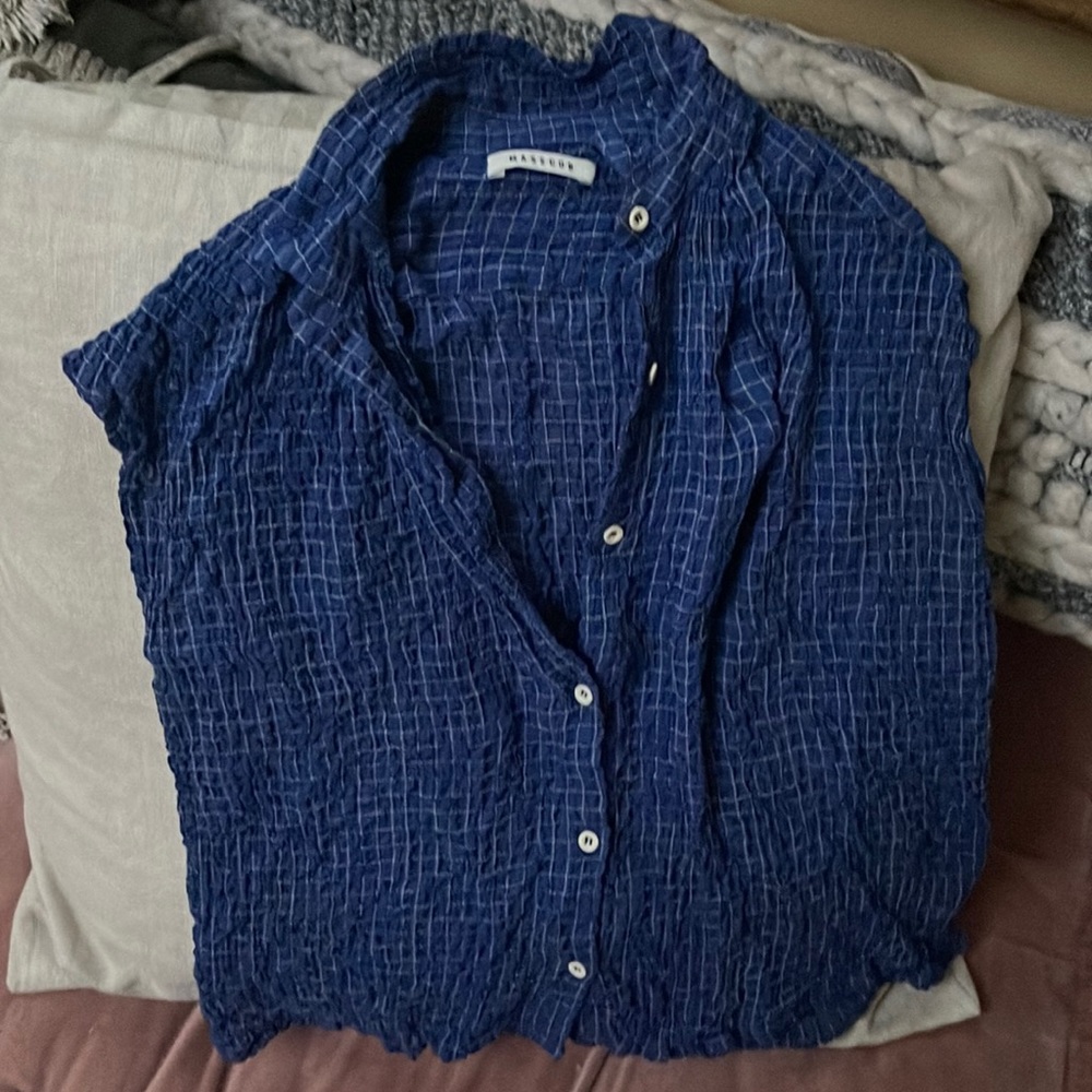 Ladies MASS COBB shirt blue checked.